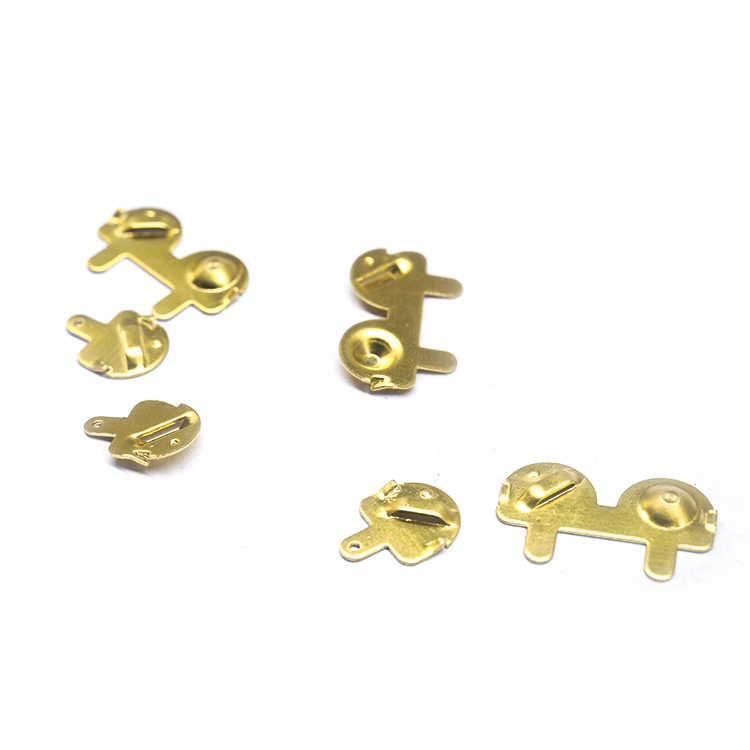 Custom Brass Keystone Button AAA Battery Contacts Metal Stamping Parts Spring Sheet Contact Plate for Electronic Communication