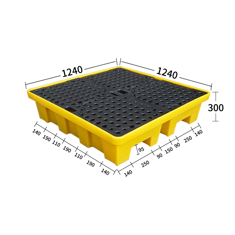 Becoan 4 Drum 69 Gal /260L Sump Capacity HDPE Oil Barrel Spill Containment Pallet Secondary Containments