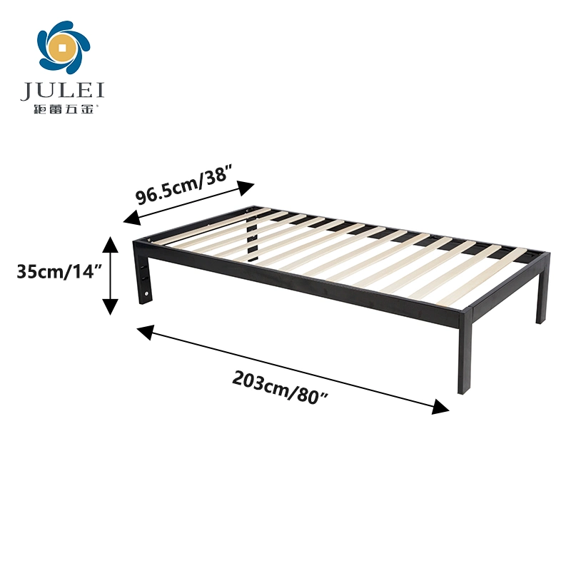 Madera Slat Metal cama Marco Ahorro de espacio Casa dormitorio Muebles Camas de madera para niños