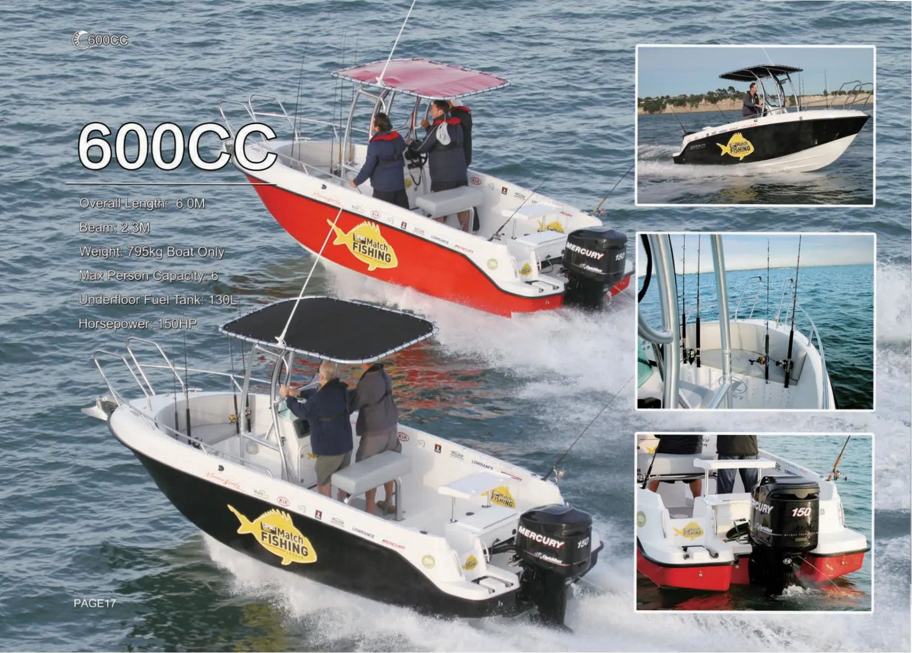 China 20 FT 6m Length 600cc Center Console Fishing Speed Sport Motor Boat/Yacht with 6 Person