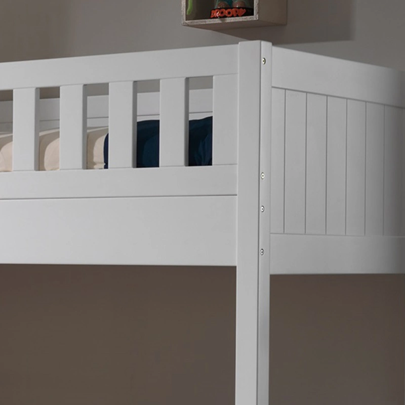 Белые деревянные тройные двухъярусная кровать 3 кровать близнецов детей, могут быть разделены на одной кроватью и двуспальная кровать