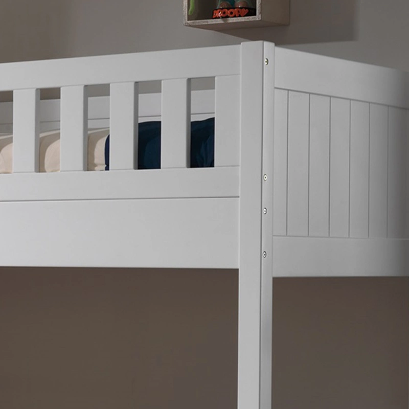 White Solid Wood Triple Bunk Bed 3 Sleeper Twins Children, Can Be Separated Into a Single Bed and a Double Bed Kid Bunk Bed