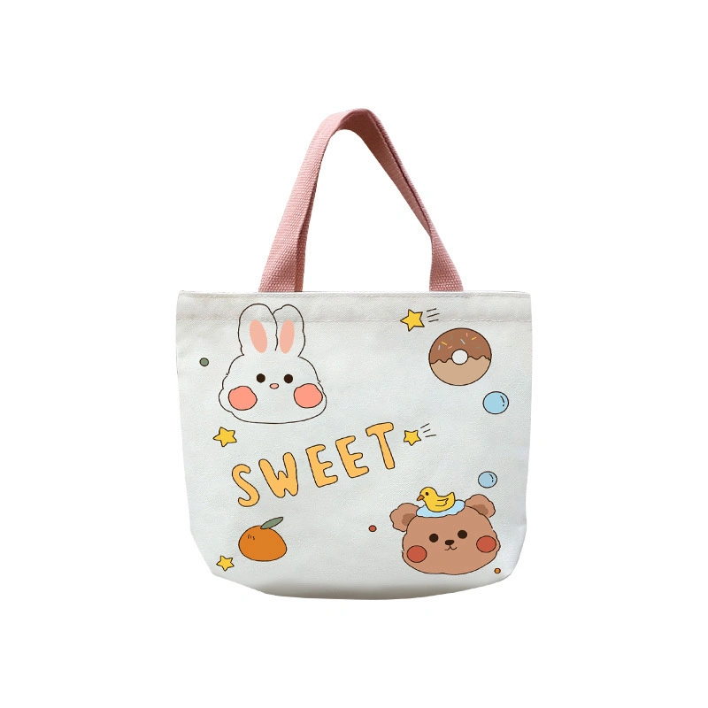 Cartoon Canvas Hand Bag Small Satchel Cute Casual Bag