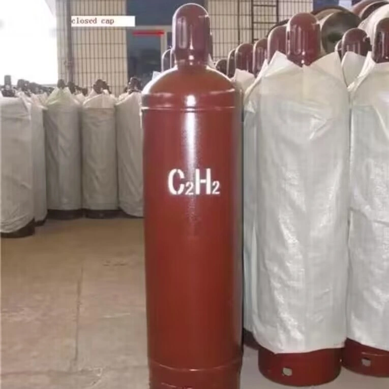 Factory Price 40L Hot Sale Acetylene Cylinders 99.6% Purity 5kg 6kg Filling Acetylene Gas with BS Valve