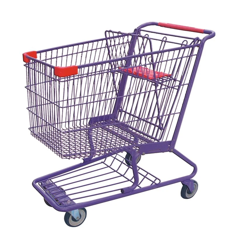 Wire Basket Trolley Store Hand Push Cart Supermarket Shopping Cart