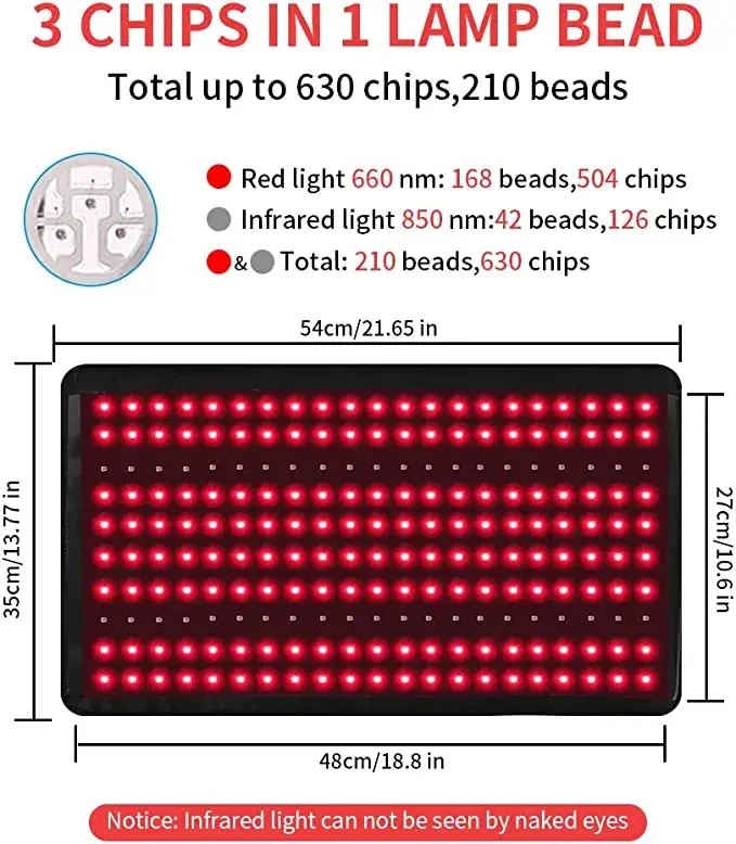 Uso en el hogar dispositivo de cinturón portátil para aliviar el dolor por pérdida de peso Envoltura de LED de Terapia de Luz Roja 210PCS