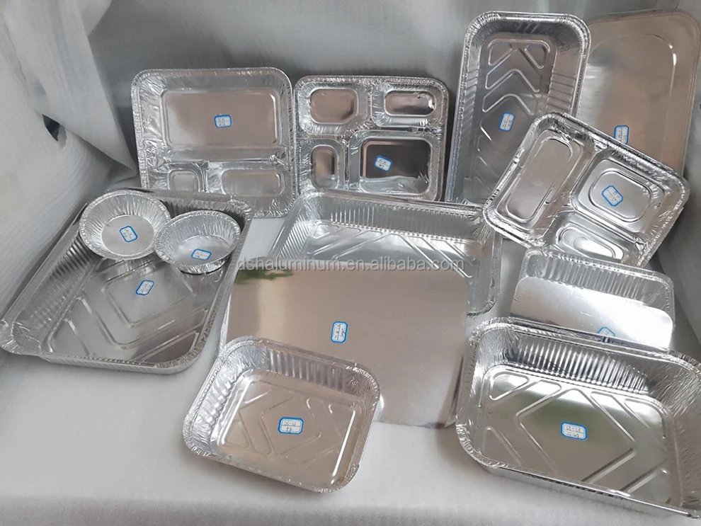 Disposable Food Packing Aluminum Foil Container Carry out Square Baking Tray