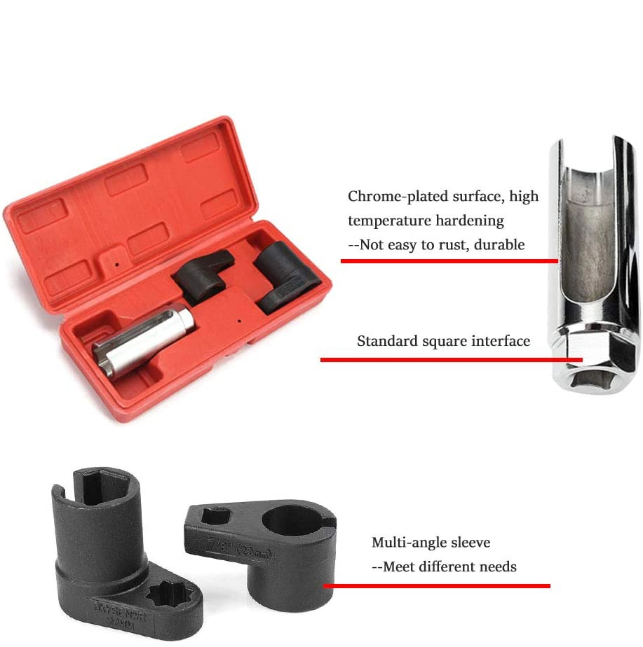 Viktec OEM 3pcs 3/8 Zoll Drive Oxygen Sensor Buchsenschlüssel Sauerstoffsensor-Steckschlüsselsatz mit eigener Marke