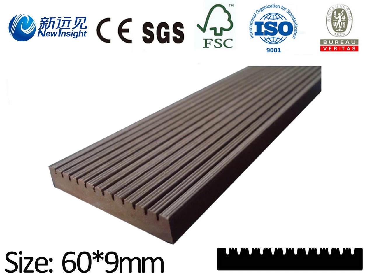 10mm Laminate Wood - Plastic Composite Hardwood Floor with Ce