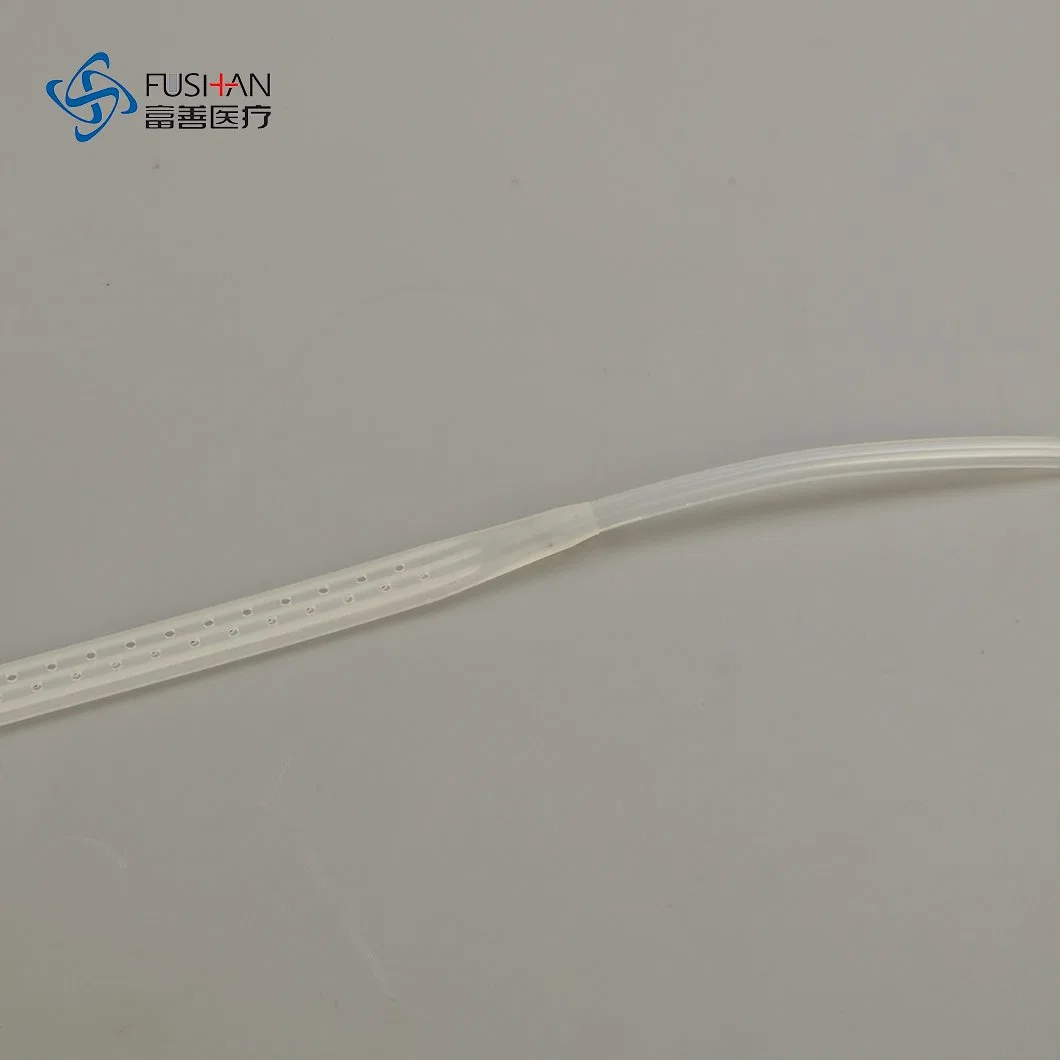 Factory OEM Silicone Flat Perforated Hubless Blake Drain Tube with Trocar for Surgical Types Wound Drainage System with CE ISO13485 Sizes 7/10/13mm