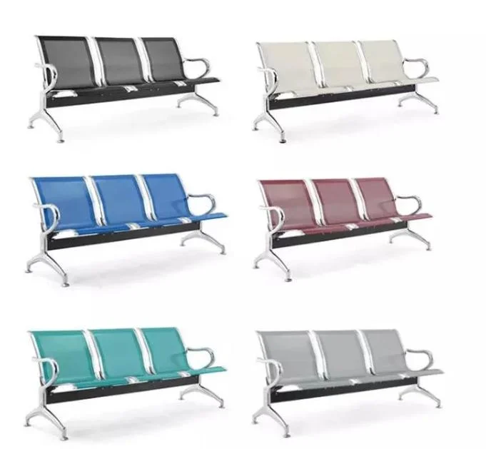 Long Bench Iron Row Chair Waiting Infusion Airport Rest Waiting Chair