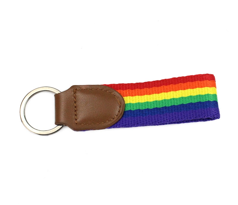 Design de atacado Chaveiro de PVC resistente malha de poliéster de borracha Cadeia Key Ring com alça de corda de correias de fixação