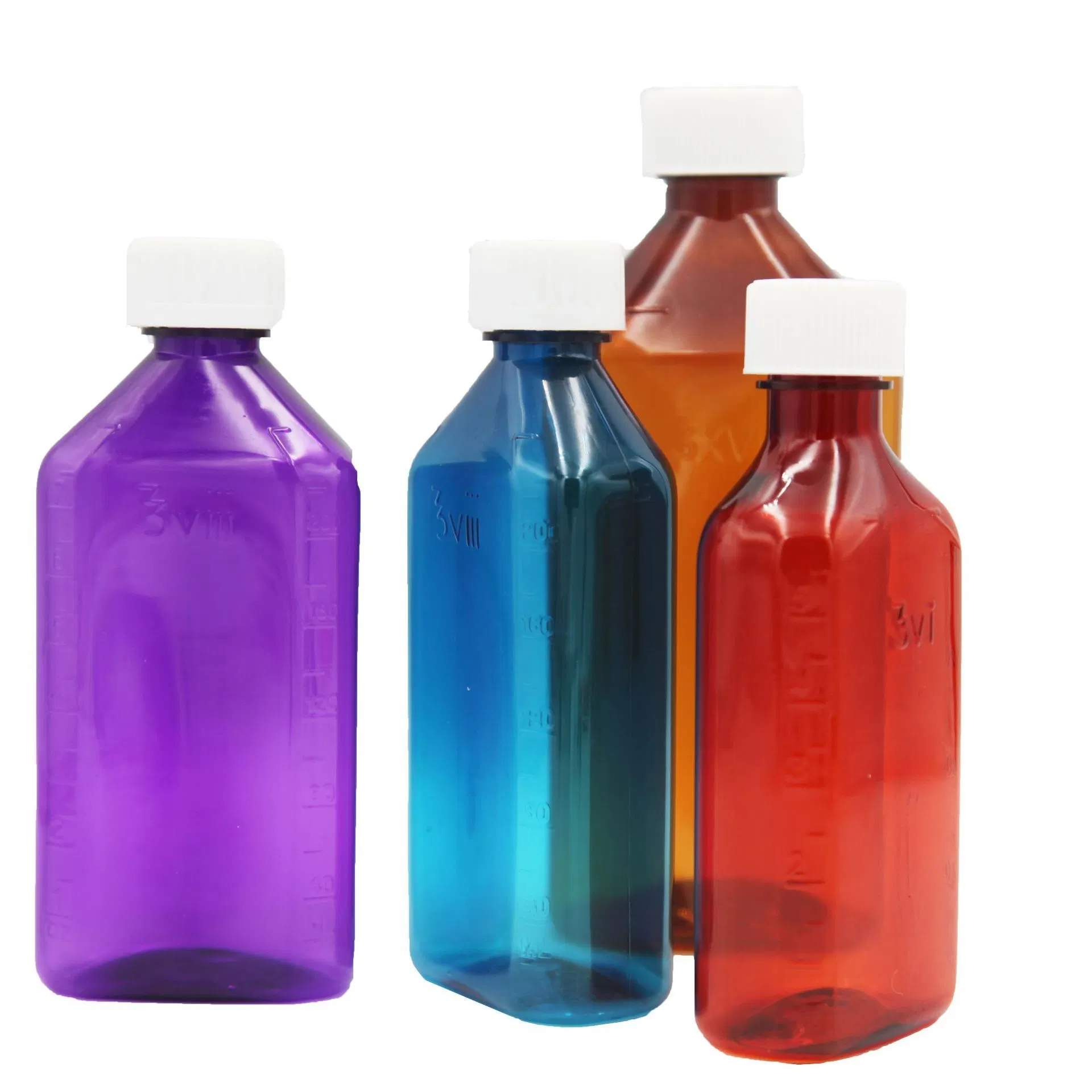 Oval Plastic Liquid Bottle Pet Material Pharmacy Package with 0.5oz 1oz 2oz 3oz 4oz 6oz 8oz 12oz 16oz