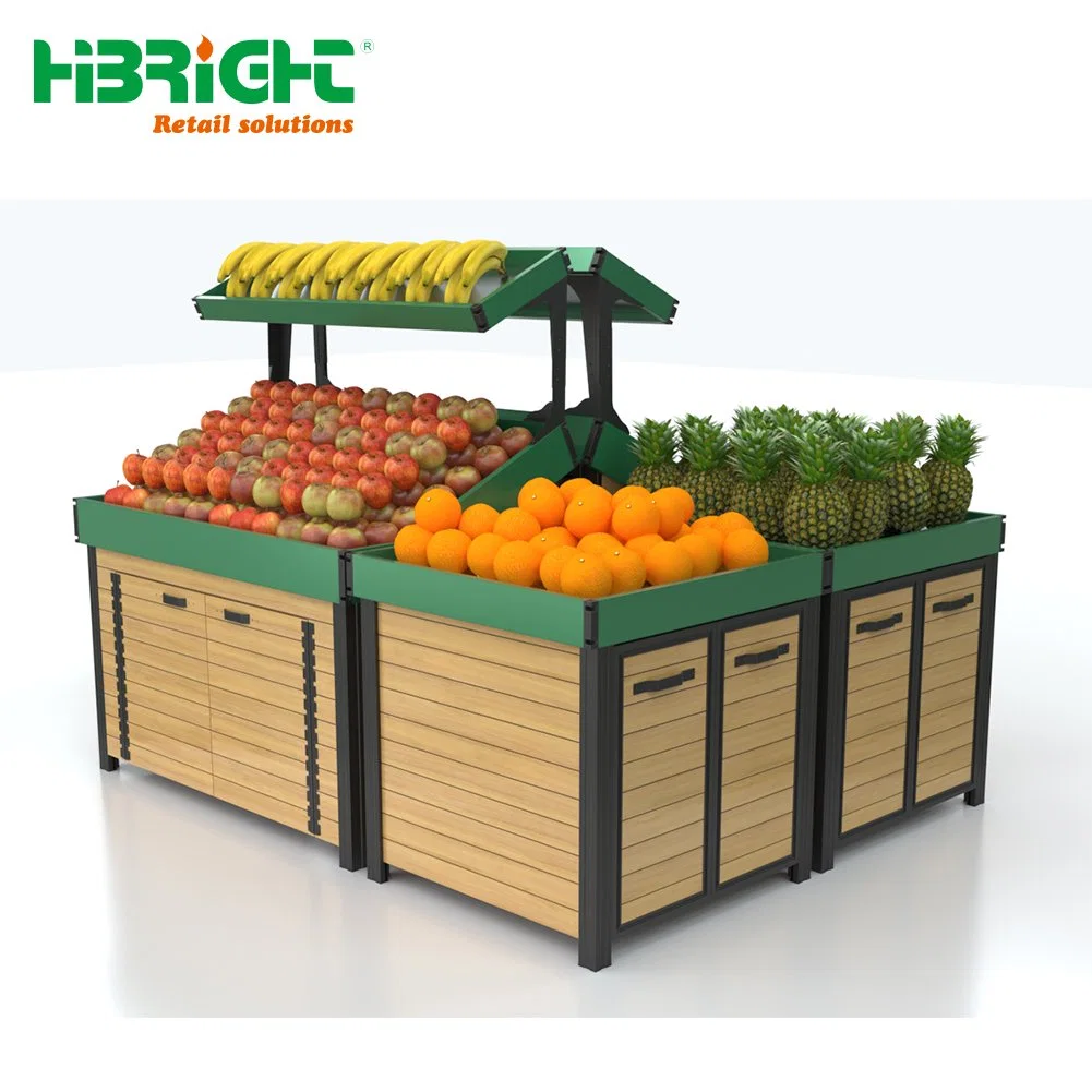 New Version Aluminium Profile Vegetable Display Rack for Supermarket