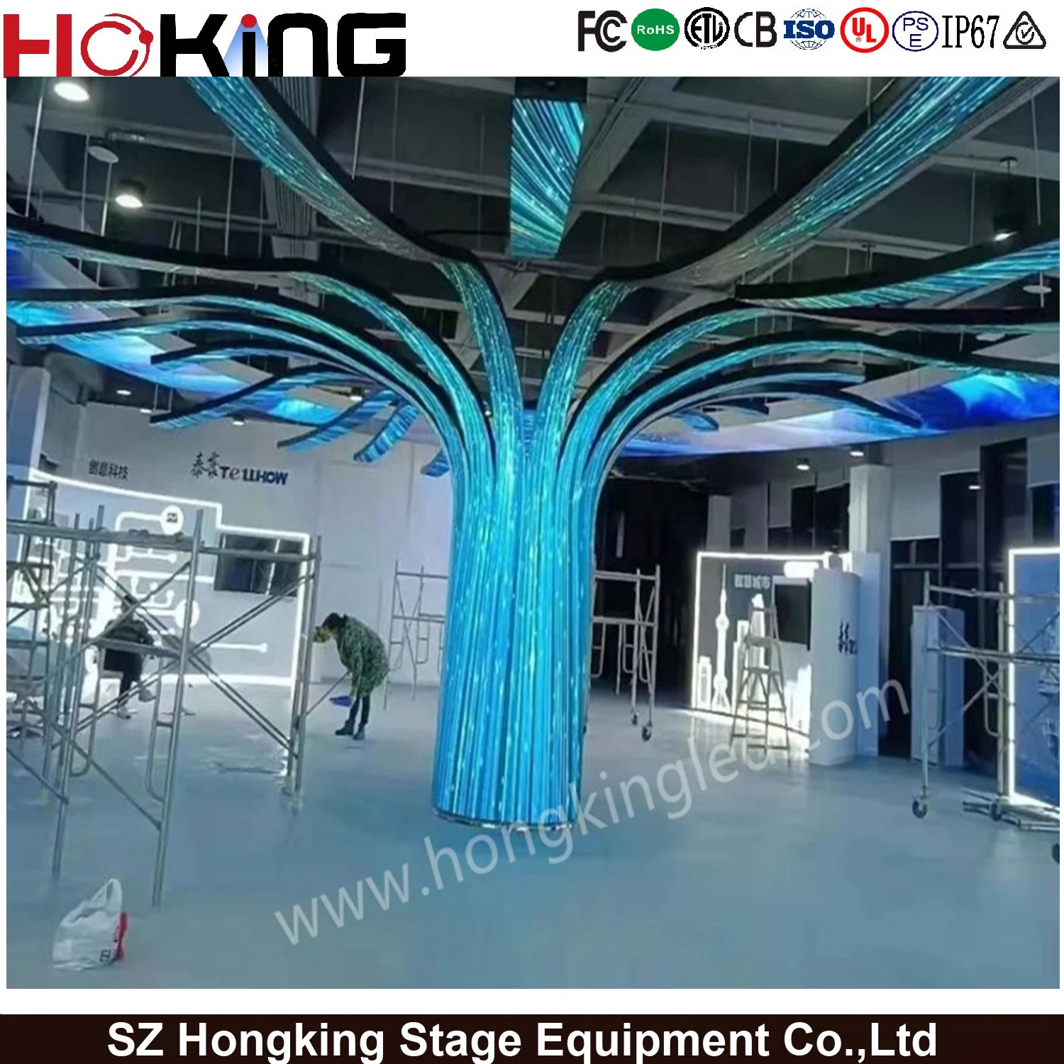 P2.5 P3 P4 HD Soft Rubber Flexible Fixed LED Video Display with Any Shape / Size