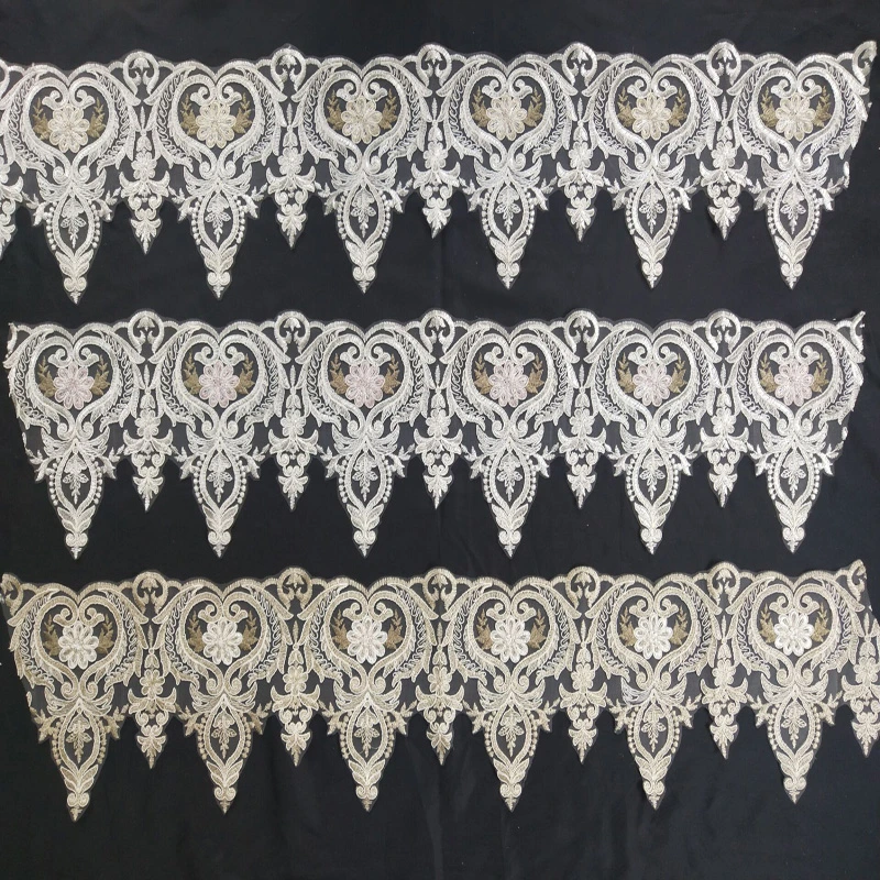 Factory Wholesale/Supplier Price Rope Embroidered Lace with Bead for Cloth