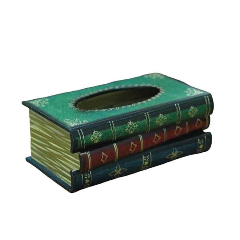 Books Model Tissue Box Vintage Resin Napkin Holder Paper Case for Home Decor