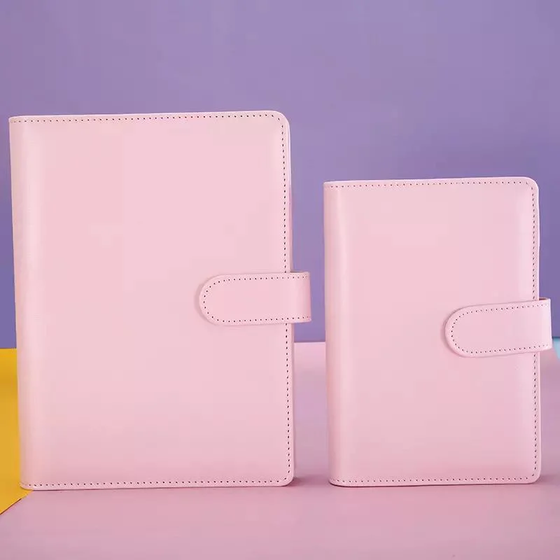 O binder de orçamento de couro PU personalizado de Escritório com fivela de fecho da tampa do notebook A5 A6 Binder Planejador do Anel