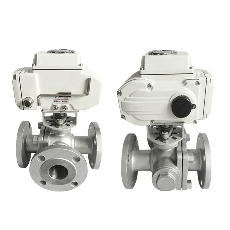 Best Seller DN20 Three 3 Way 4 Inch Three-Way Ss Electric PTFE Seat Flange Motorized T-Type Ball Valves