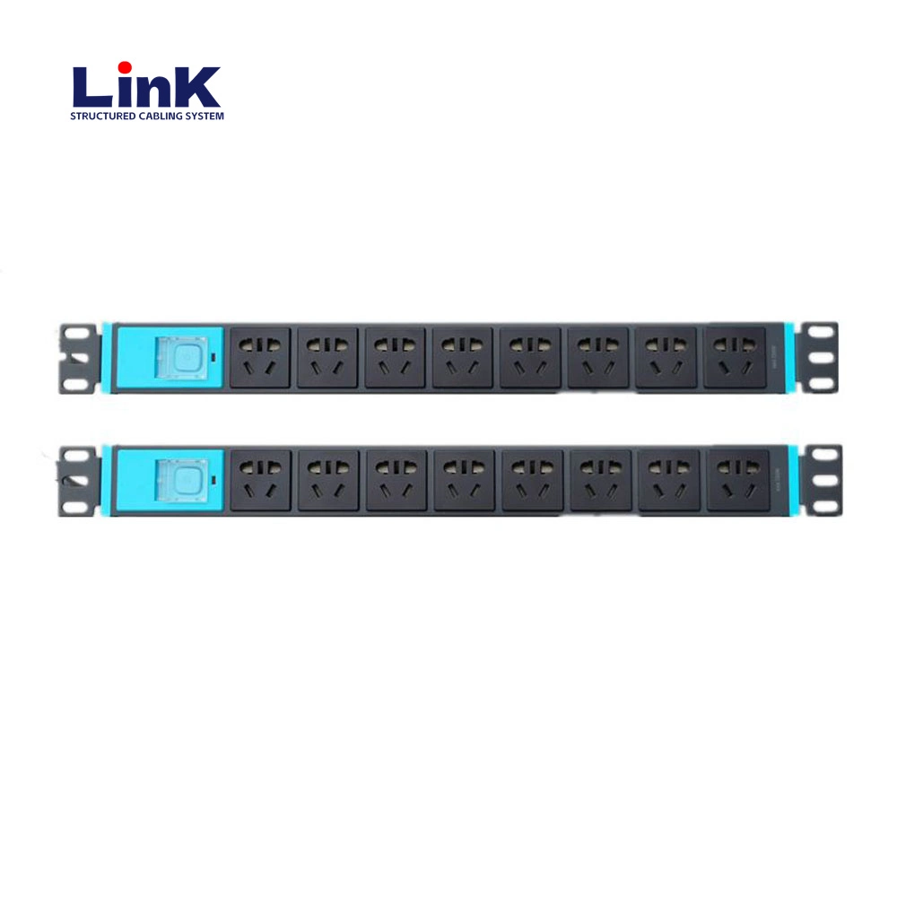 Electric Rack Mount PDU Unit with 8 Outlets Socket Digital Display and Surge Protection