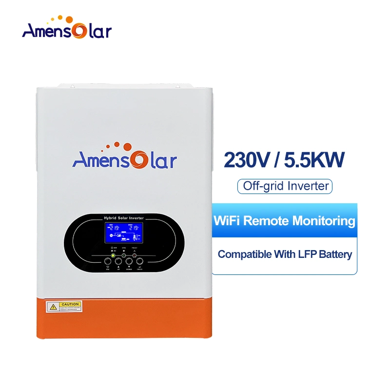 Amensolar MPPT 5kw 230V for Europe Power off Grid 48V IP65 Pure Sine Wave Inverter Hybrid Solar Inverter Solar Inverter 5kVA Inverter Solar Power Inverter