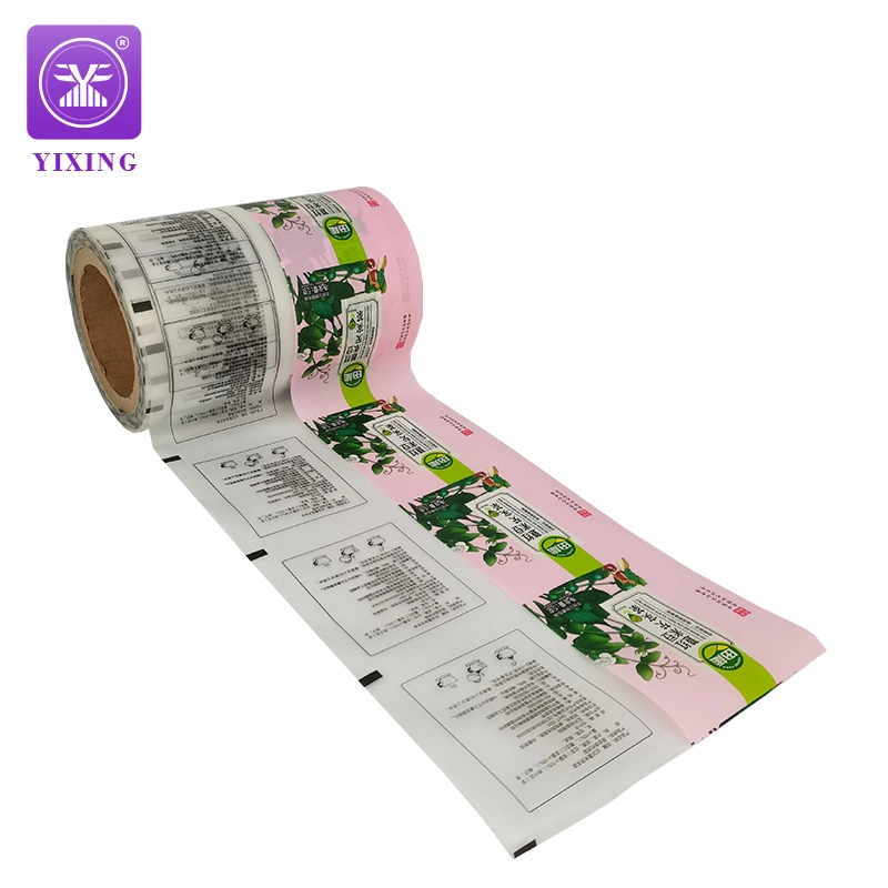 Customied Shape Bag Roll Film Three Side Seal Bag Tea Plastic Packaging with Windows