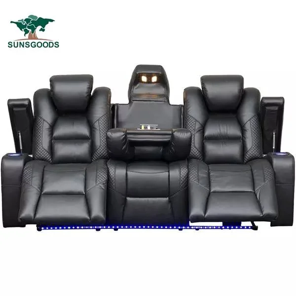 Best Selling Power Reclining Console Loveseat Home Theater Furniture Living Room Electric Recliner Sofa