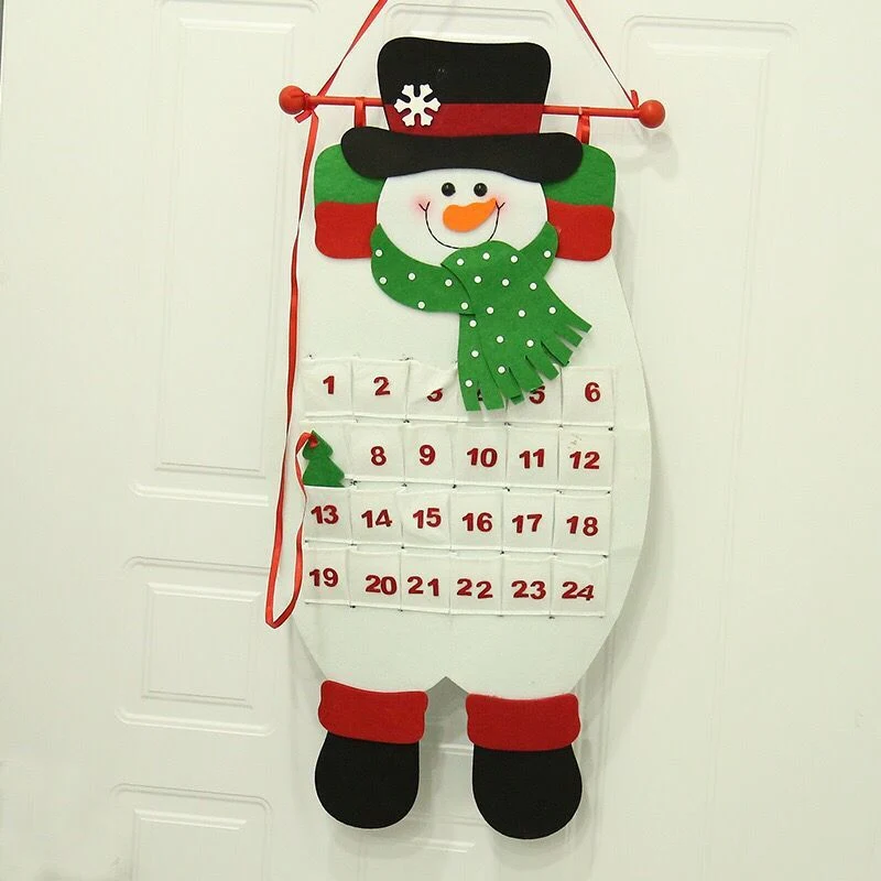 Christmas Decoration Old Man Snowman Hanging Calendar Calendar Calendar Gift Gift Atmosphere Cloth Pendant