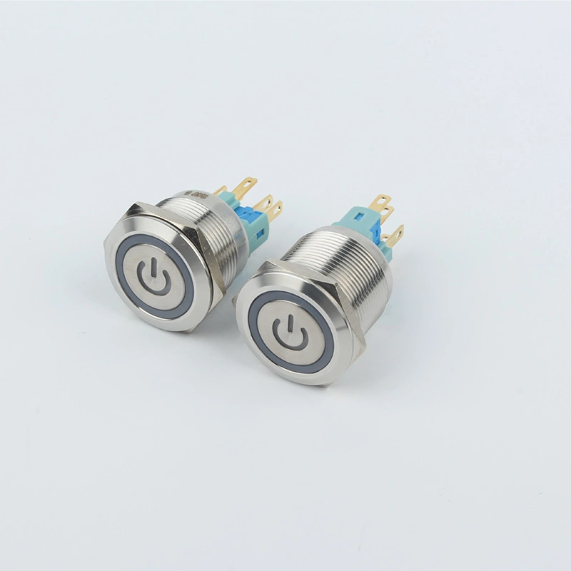 High quality/High cost performance  CE, RoHS Certification 22mm 1no1nc Momentary Ring Illuminated Aluminum Push Button Switch