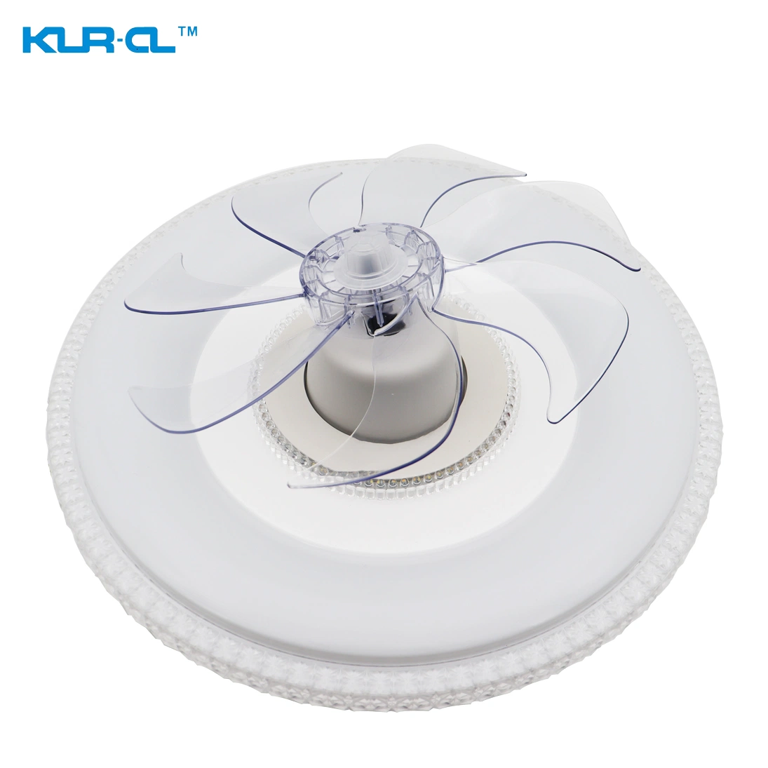 Surface Mounted Transparent White Countryside Night Light Intelligent Ceiling Fan with Light for The Bedroom