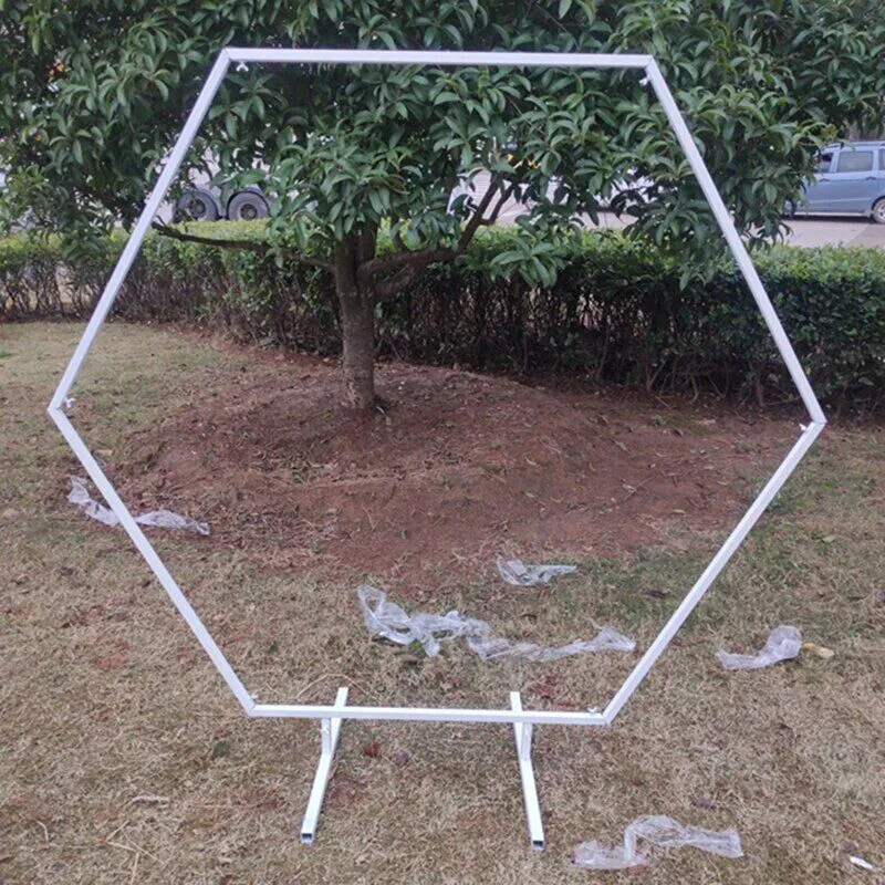 Wedding Props Hexagonal Wrought Iron Arch Frame Background Decoration Wedding