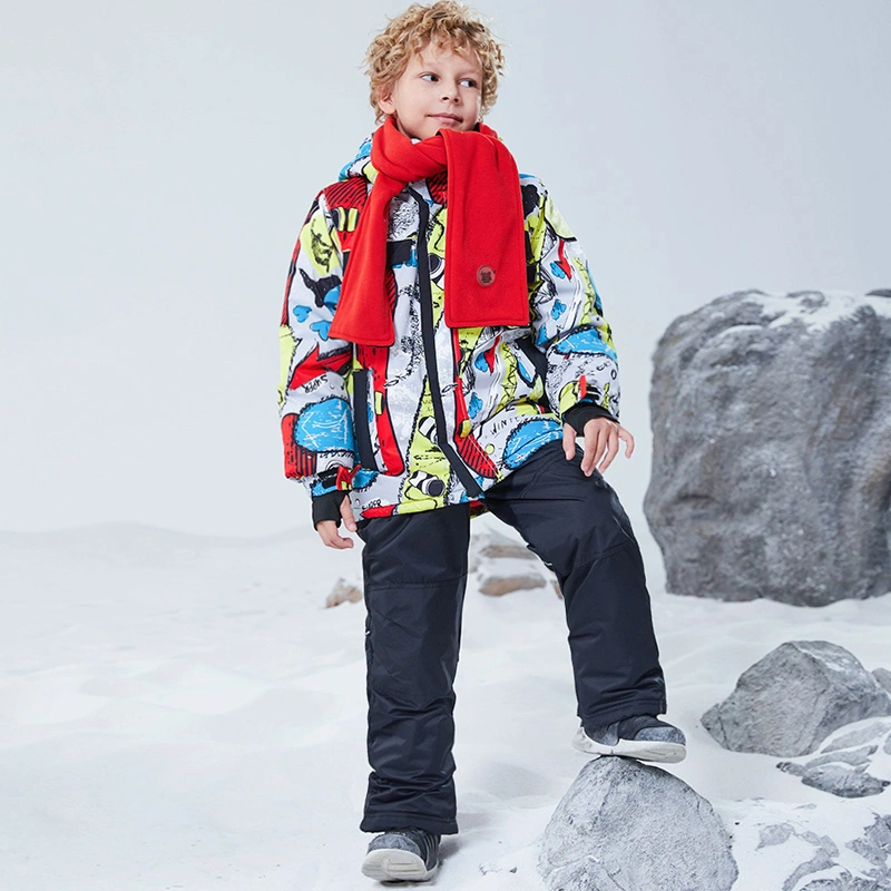 High quality/High cost performance Two Pieces Boys Winter Snow Suit for Kids Boy Ski Jacket and Pants Set