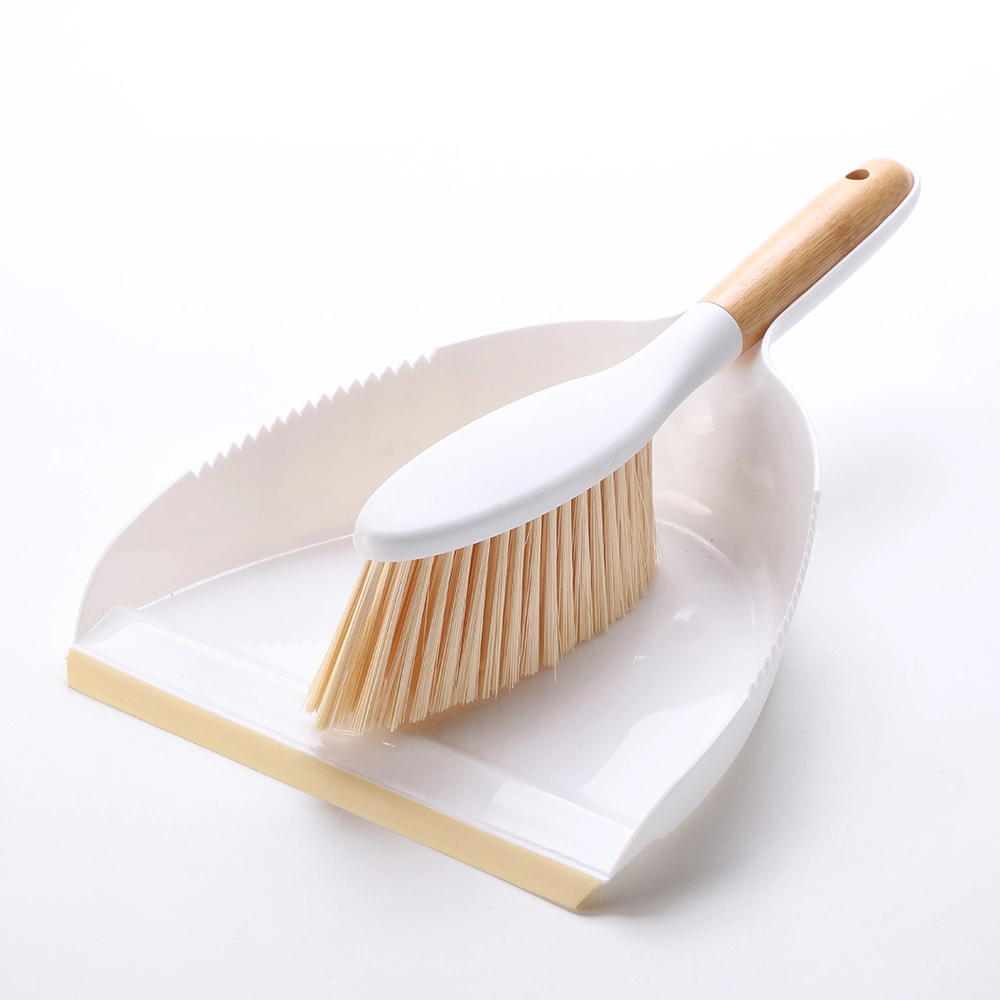 Household Plastic Brush and Bamboo Handle Dustpan Cleaning Tool on Hot Selling Brush and Duspan Set