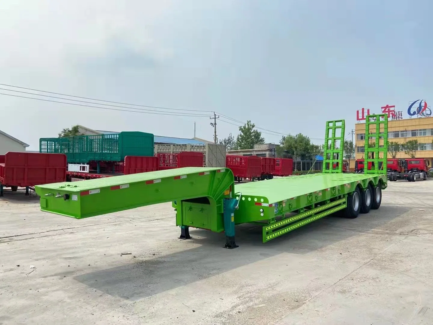 Anton's principales de la carretilla de transporte de mercancías de remolques de vehículos, bajo el cuello de cisne, el Pleno Semi-Trailer plano gancho remolque, la producción de la placa de la máquina