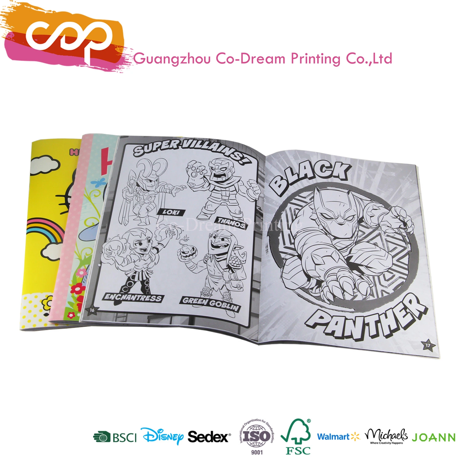 Children Cartoon Colouring Perfect Binding Book