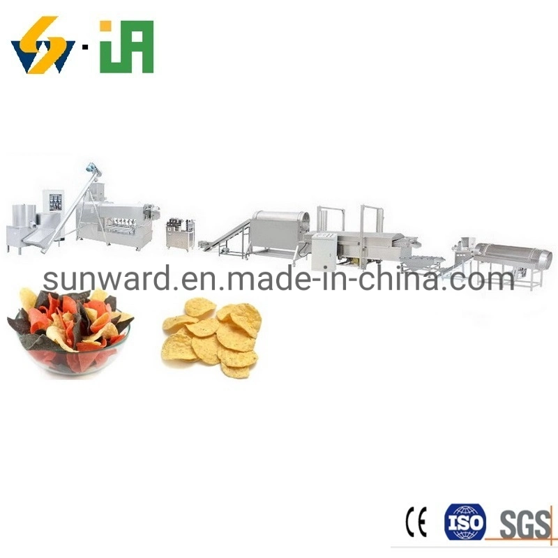 Stainless Steel Double-Screw Organic Nacho Cheese Flavored Fried Corn Tortilla Chips Processing Line Machines for Sale