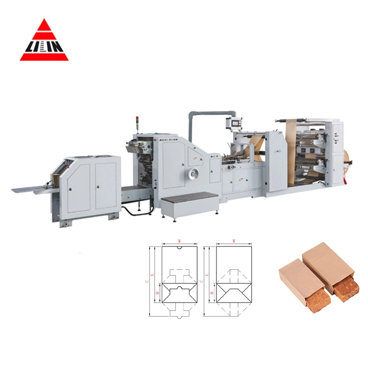 Lsb-330+Lst41100 Square Bottom Paper Bag Making Machine with Flexo Printing and Die Cut Handles