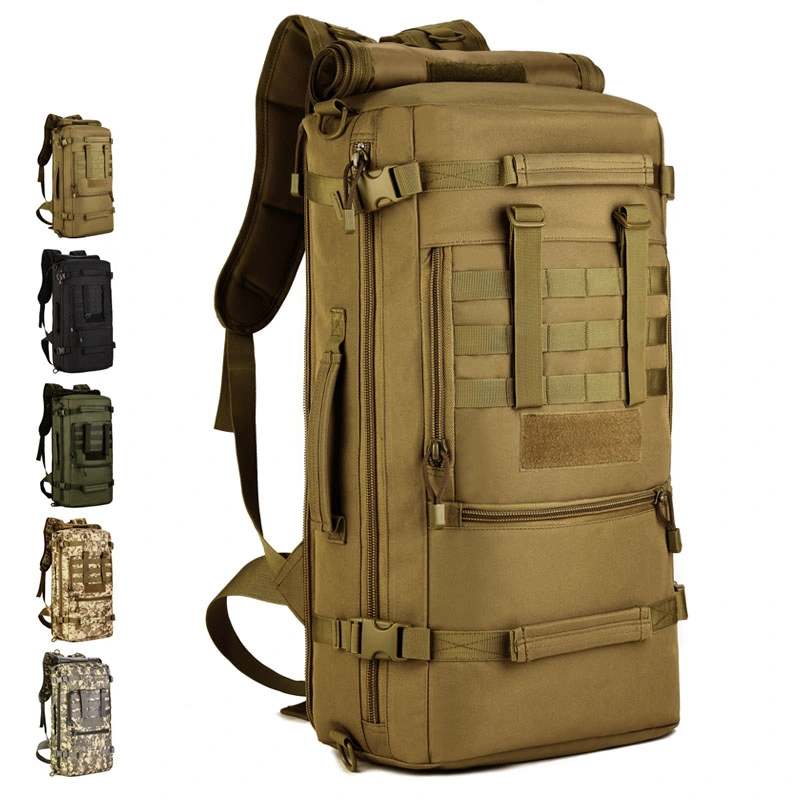Military Style Tactical Backpack 50L Large Capacity Backpack 600d High Density Polyester Bag