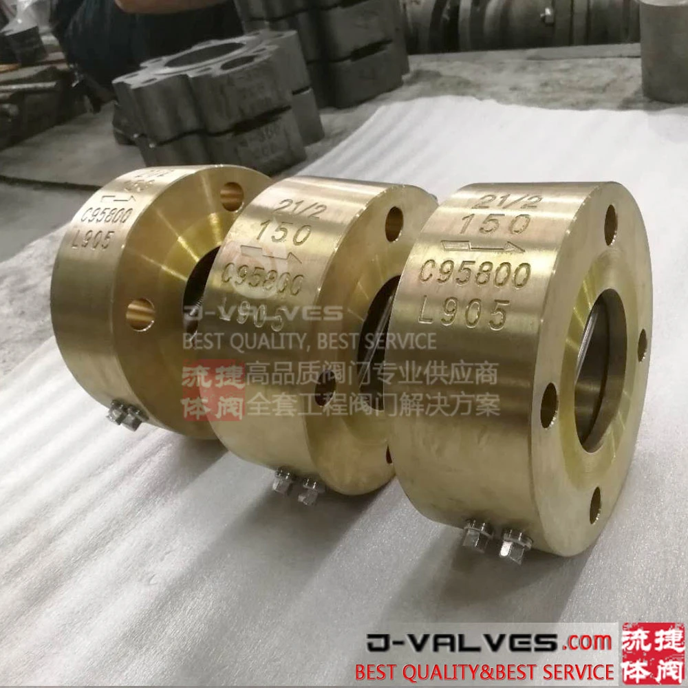 API 594 Dual Plate Check Valve 2.5-N8-5fwa, 150# FF, ASTM B148 Uns C95800 Body & Monel Trims