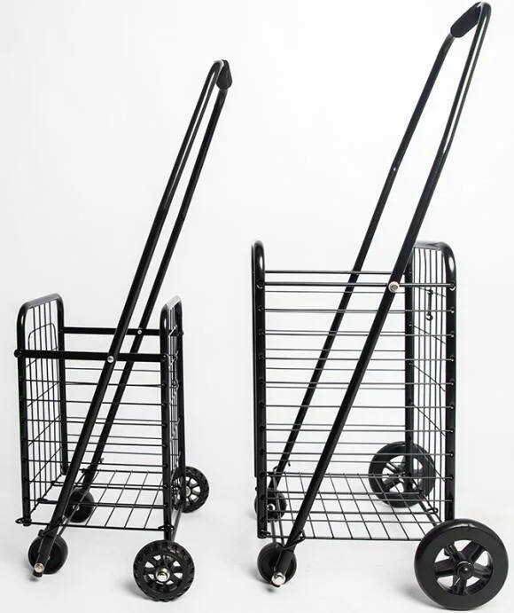 Carrito plegable de metal para supermercado en China, ideal para transportar alimentos