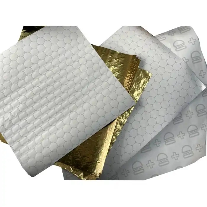 Colored Foil Hamburger Wrap Paper Printed Aluminum Foil Burger Paper