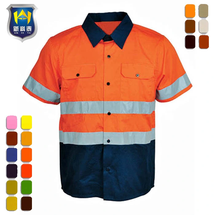 Percer Short Sleeve Hi Vis bande réfléchissante 3M Chemise de travail