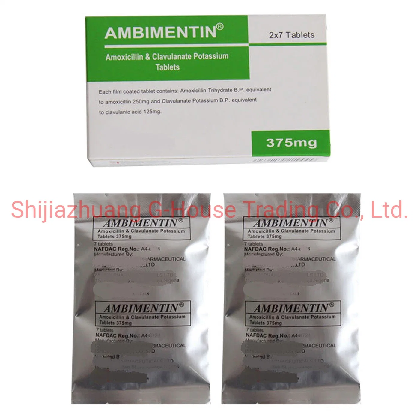 Amoxicillin und Clavulanat Tabletten 375mg Ferished Western Medicine Pharmaceuticals Drug
