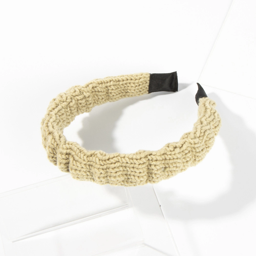 Gestricktes Haar Hoop Plissee Solid Color Wool Fashion Haarband Kopfband