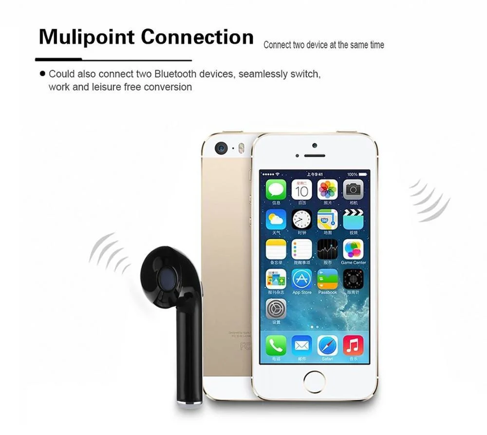 Bluetooth Earphone I7 Tws Wireless Earbuds Mobile Stereo Headphone