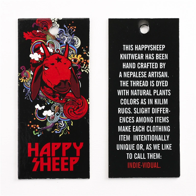 Custom Design Hang Tag with Recycled Paper and Sticker