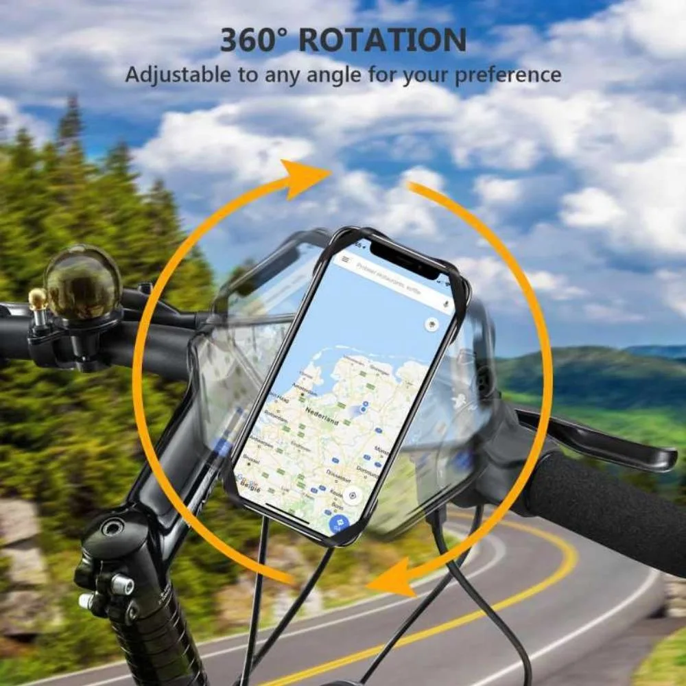 360 Degree Rotating Silicone Mobile Phone Handlebar Holders Stands Ci20718