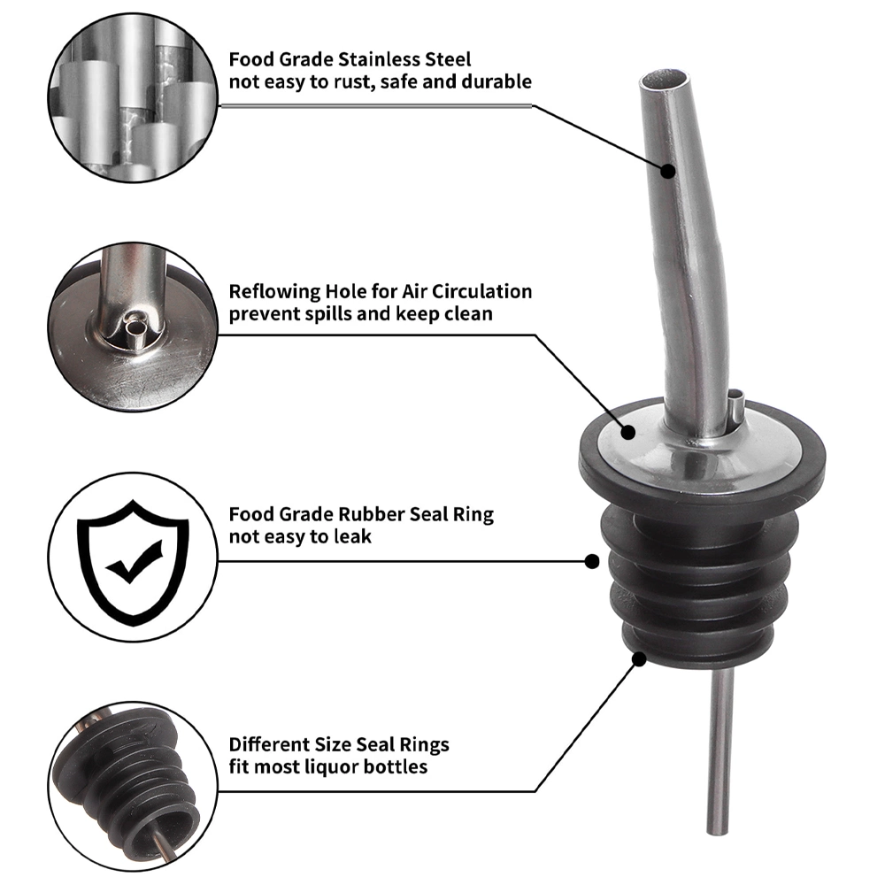 La velocidad de acero inoxidable cocina botella de licor de vino de la barra de boca Pourers Accesorios