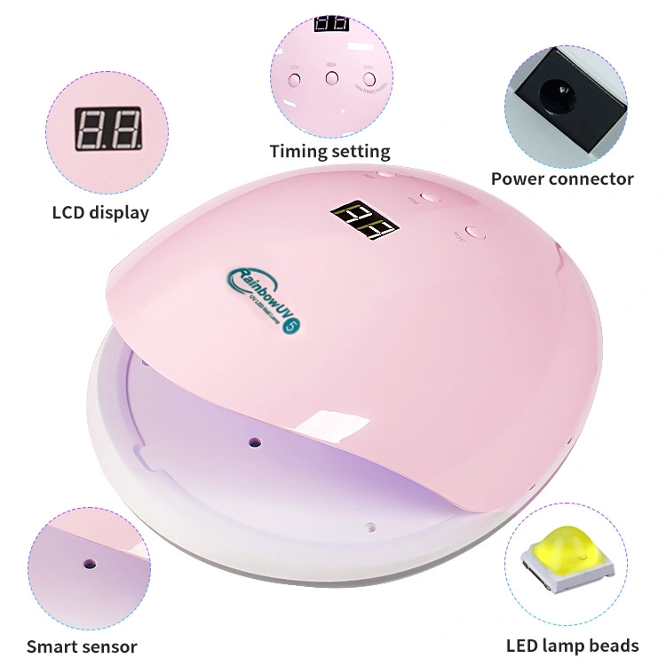 УФ-лампа 60 Вт Таймер Nail Gel лампы СолнцеУФ Lamp Lights Digital Nail Gel Dryer