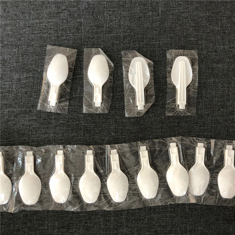 White 95*20mm Size Disposable Plastic Wrapped Cutlery Personalized Design Folding Spoon